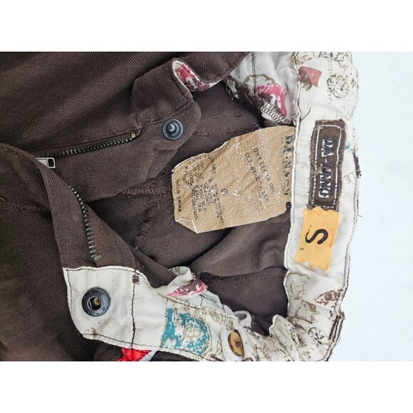 New Da-Nang Silk Utility Pants Girls 5 Chestnut Brown Cargo Pockets - Picture 7 of 7